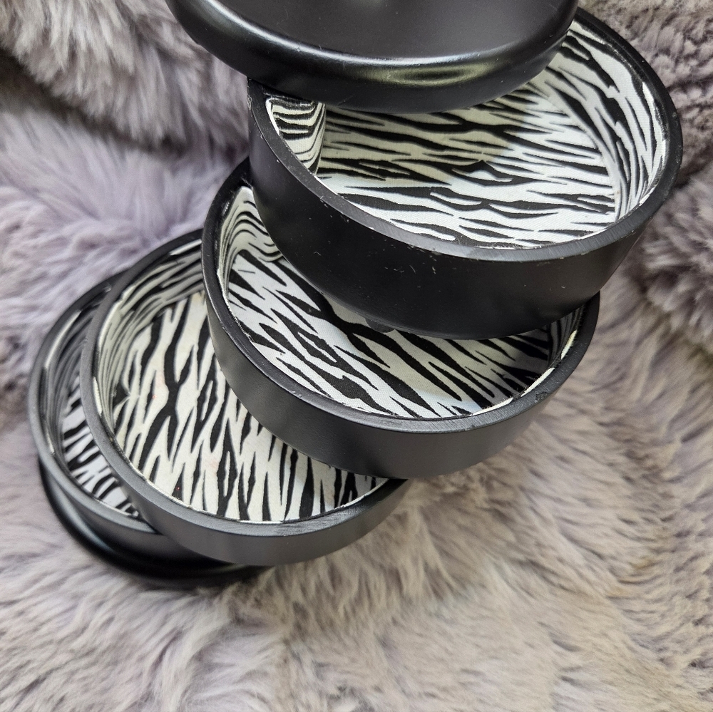 Bombay Black Zebra Print Jewelry Organizer Box 4 Drawer - Picture 5 of 5